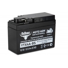 Аккумулятор стартерный для мототехники Rutrike YTX4A-BS (12V/2,5Ah) (YTR4A-BS, CT 12026, MT 12-2.6)