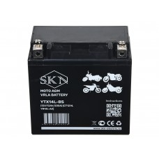 Аккумулятор стартерный для мототехники SKN YTX14L-BS (12V/12Ah/200А) [CT1214, YB14L-A2]