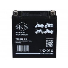 Аккумулятор стартерный для мототехники SKN YTX30L-BS (12V/30Ah/300A) [CT 1230, YTX30L]