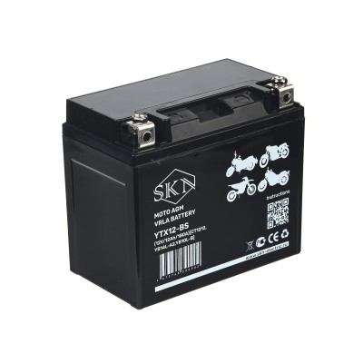 Аккумулятор стартерный для мототехники SKN YTX12-BS (12V/12Ah/180A) [CT 1212, YB14L-A2, YB10L-B]