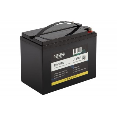 Литиевый тяговый аккумулятор Gelbert LiFePO4 (12V/40Ah/40A/480Wh) [6-EVF-45]