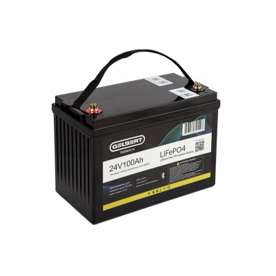 Литиевый тяговый аккумулятор Gelbert LiFePO4 (24V/100Ah/120А/2,400Wh) Bluetooth
