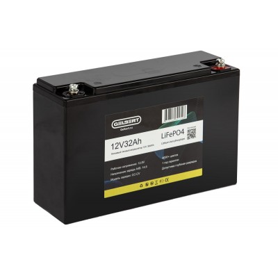 Литиевый тяговый аккумулятор Gelbert LiFePO4 (12V/32Ah/32A/384Wh) [6-EVF-32]